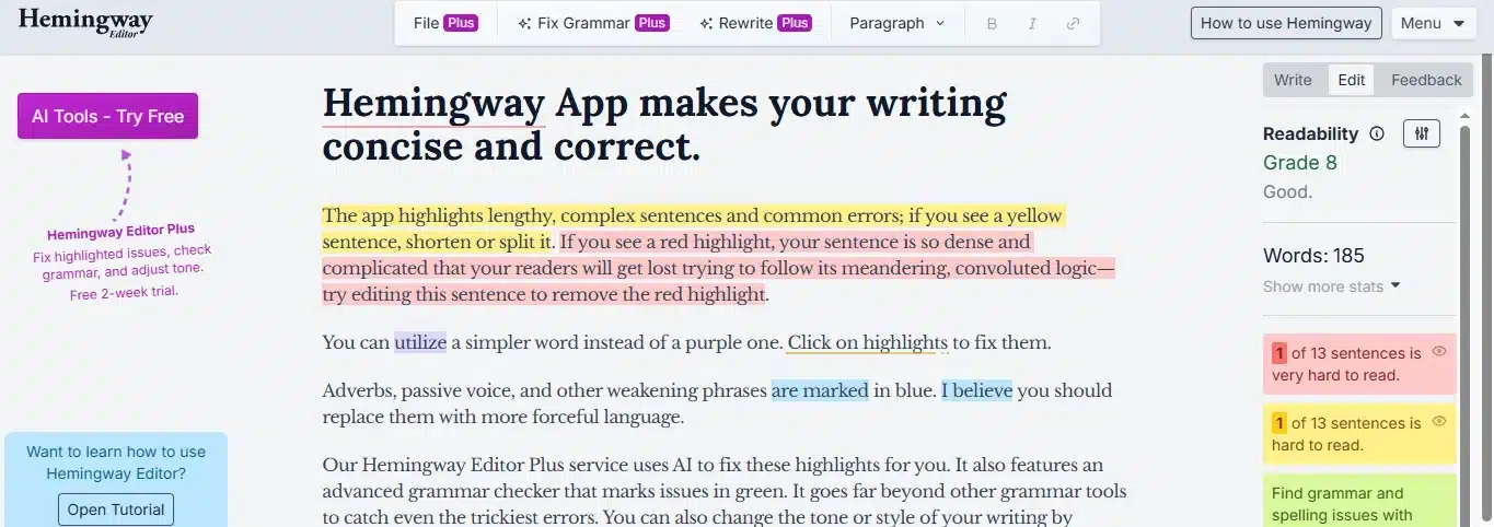 Hemingway Editor
