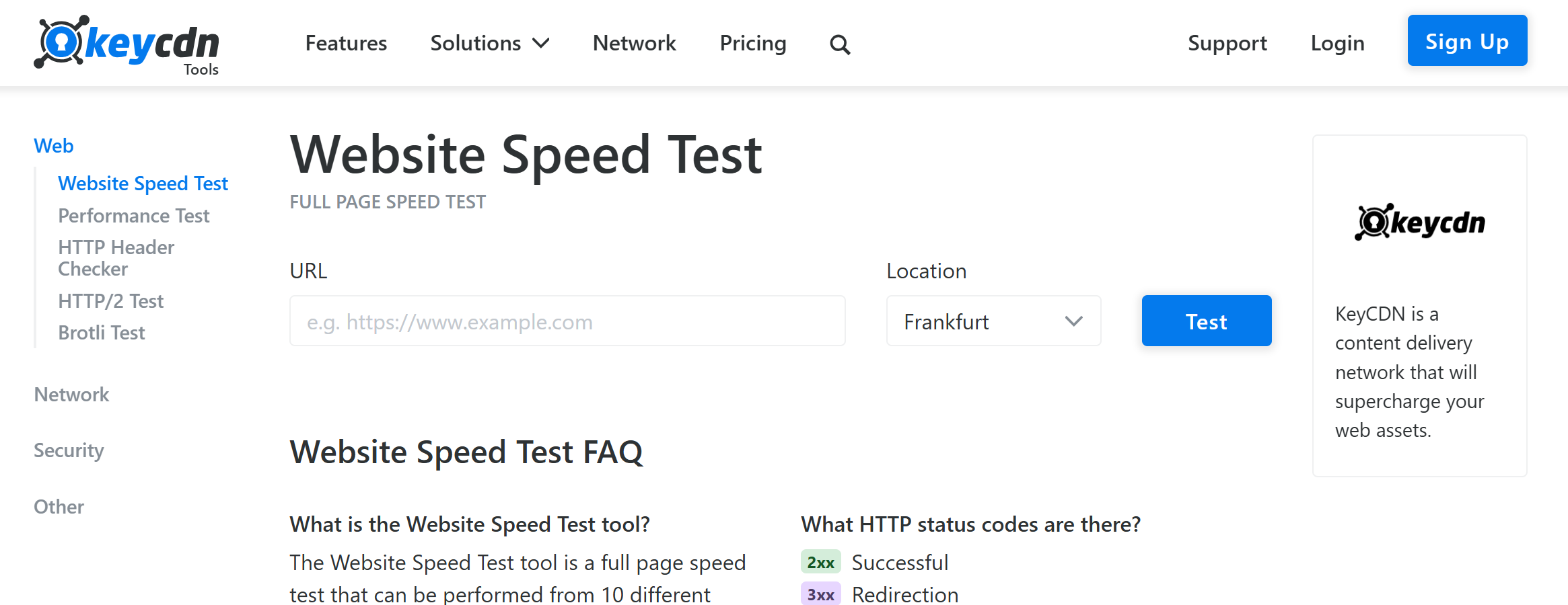 KeyCDN Website Speed Test