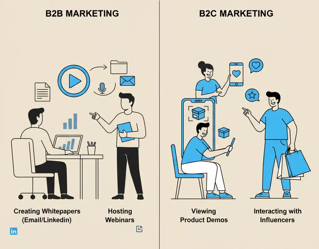 B2B vs B2C Content Types by Model