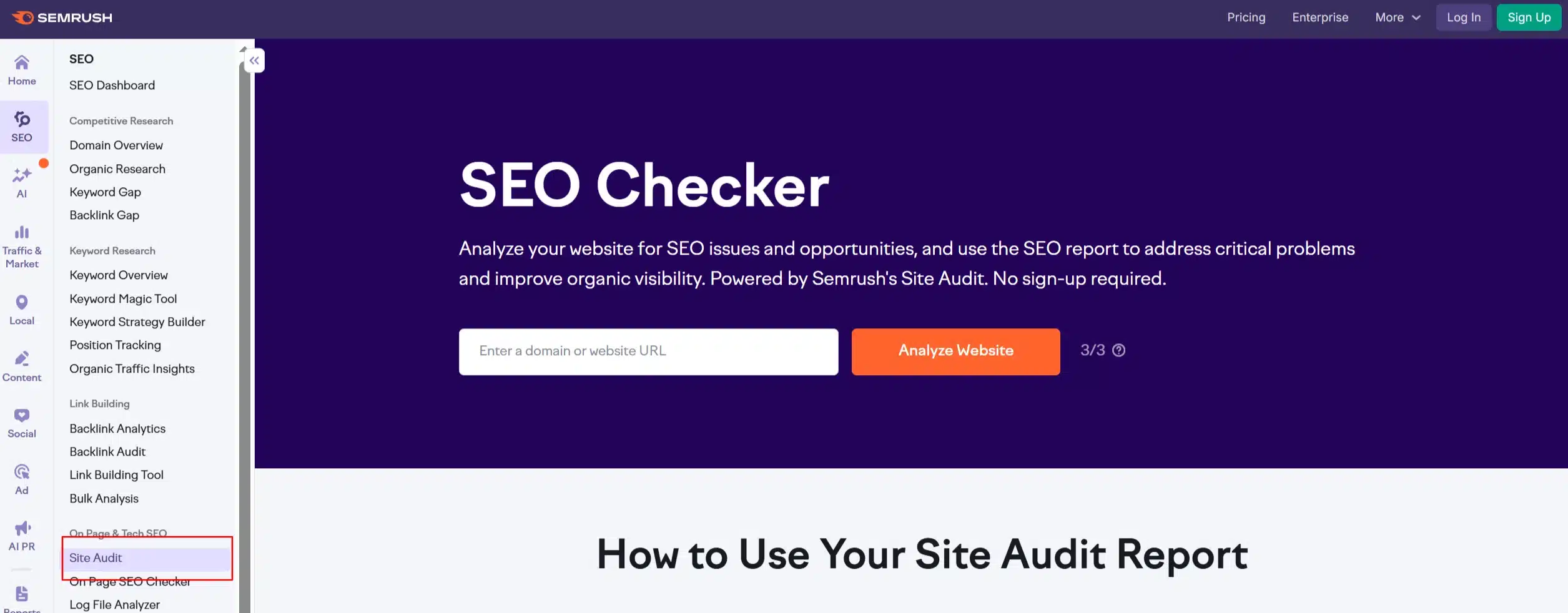 SEMrush Site Audit