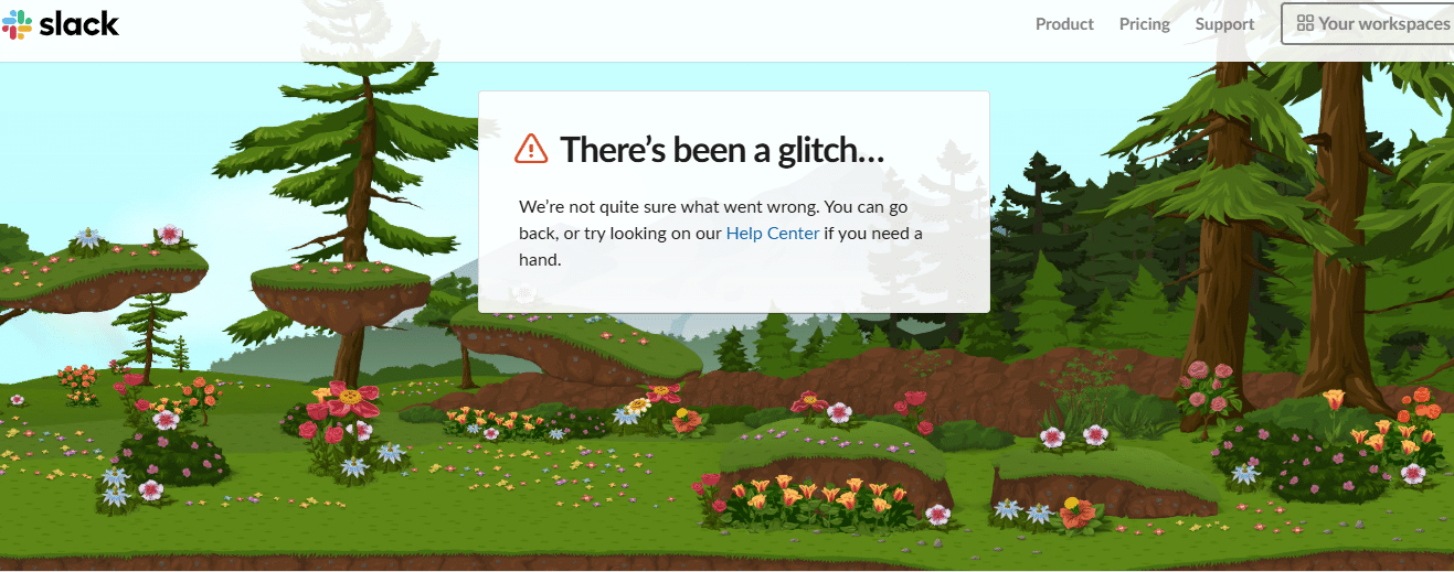 Slack 404 page