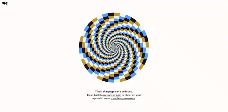 WeTransfer 404 page design