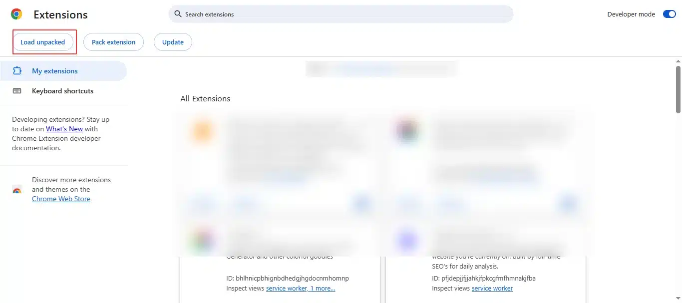 Manual Installation chrome extension