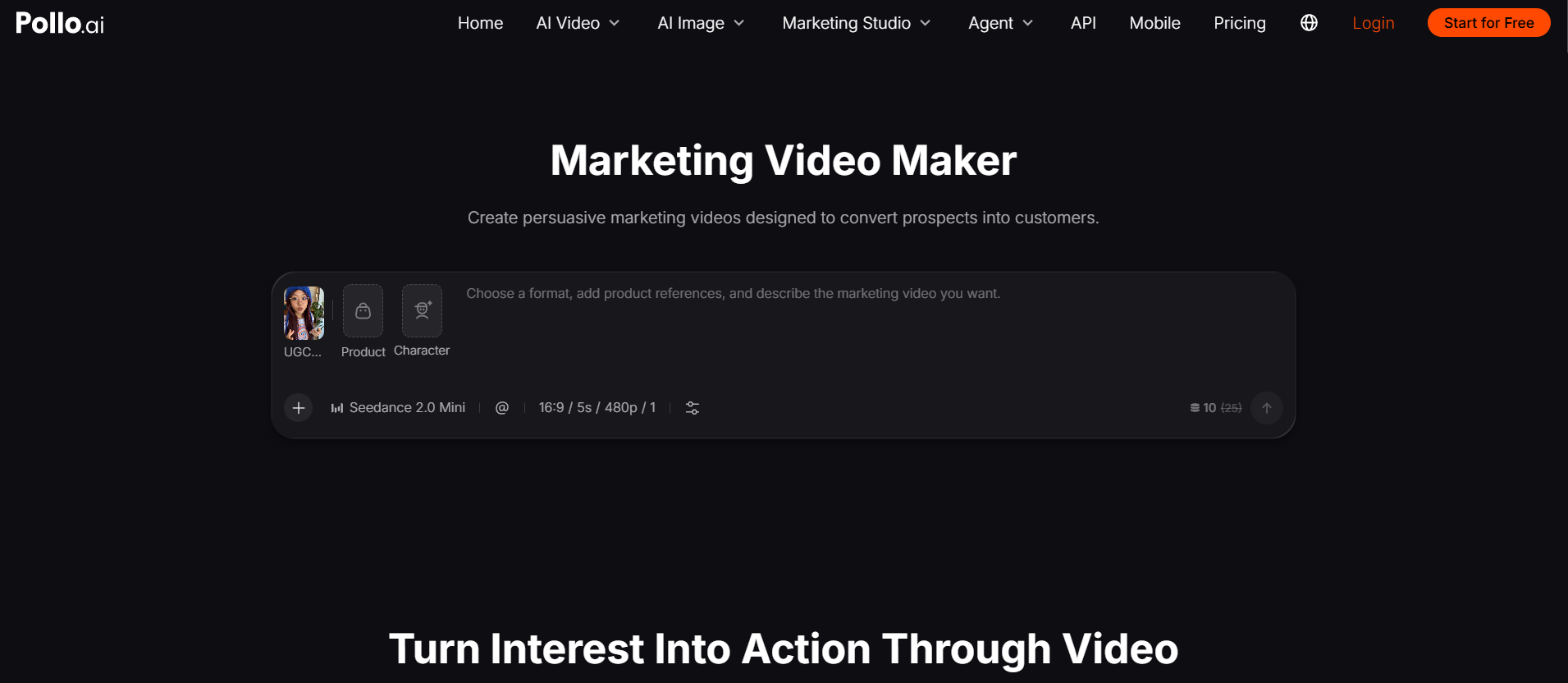 Pollo AI Marketing Video Generator